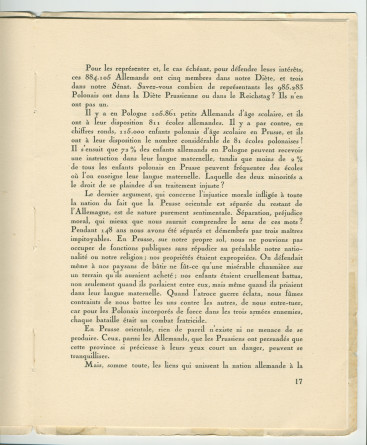 «La Pologne et la Paix» – Plaquette de l'allocution prononcée par Paderewski le 18 mai 1932 au banquet donné en son honneur à l'Hôtel Astor, à New York, par la Chambre de commerce américano-polonaise, le «Civil Forum» et le Conseil des relations étrangère