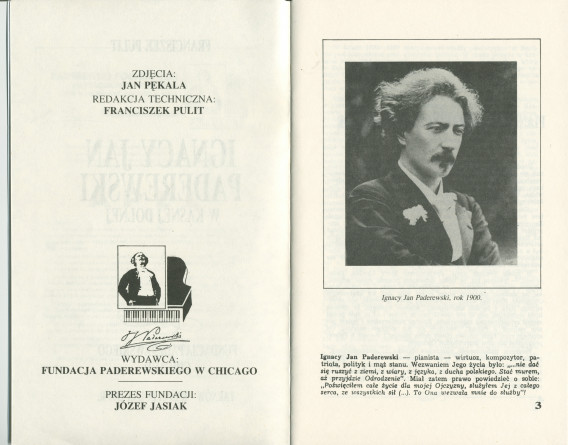 «Dom w ojczyznie – Ignacy Jan Paderewski w Kasnej Dolnej» [La maison dans sa patrie – IJP à Kasna Dolna] – Brochure de Franciszek Pulit éditée en 1990 par la Fondation Paderewski de Chicago