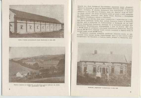 «Ignacy Jan Paderewski w Kasnej Dolnej» [IJP à Kasna Dolna] – Brochure de Franciszek Pulit éditée en 1986 (sans doute pour ses visiteurs) par la «Tarnowskie Towarzystwo Muzyczne» [Société de musique de Tarnów]