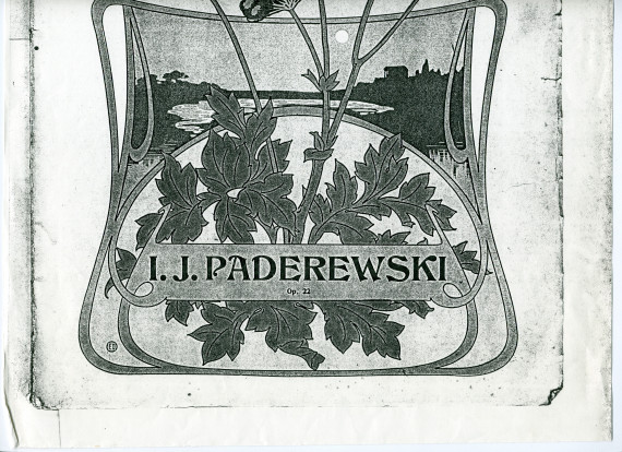 Partition de la mélodie n° 1 «Dans la forêt» tirée des «Douze mélodies sur des poésies de Catulle Mendès» pour voix et piano op. 22 n° 1 de Paderewski (Au Ménestrel / Heugel & Cie, Paris – photocopie)
