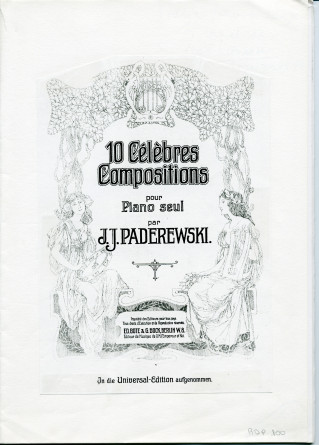 «10 célèbres compositions pour piano seul par I. J. Paderewski» – tiré à part partiel – photocopies (Ed. Bote & G. Bock, Berlin / Universal-Edition)