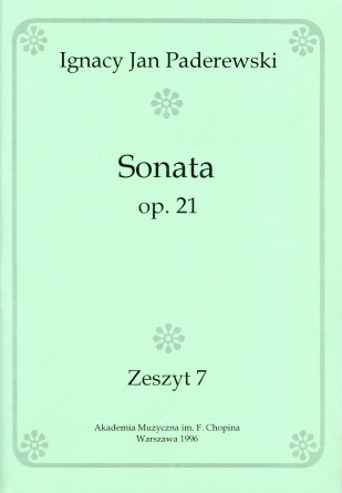 Recueil de l'op. 21 de Paderewski (Akademia Muzyczna im. F. Chopina Warszawa 1996 – Zeszyt 7 – reproduction de l'édition Ed. Bote & G. Bock, Berlin)