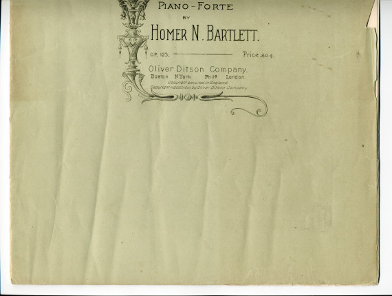 Partition de la «Concert Study, Aeolian Murmurings for Piano-Forte» op. 123 de Homer N. Bartlett (1845-1920) – «To Ignace J. Paderewski» (Oliver Ditson Company, 1893)