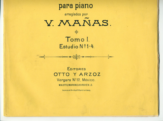 Partition de «Muzio Clementi, Ocho Estudios Trascedentales para piano arreglados por V(icente) Mañas (Orihuel (1858-1931)), Tomo I: Estudio No. 1-4 / Tomo II: Estudio No. 5-8»