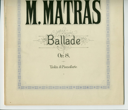 Partition de la Ballade pour violon et piano op. 8 de Maud Matras – «Dedicated to Arthur W. Payne» (Augener's Edition, Londres) – dédicace manuscrite «To Monsieur I. J. Paderesski, with kindest regards»