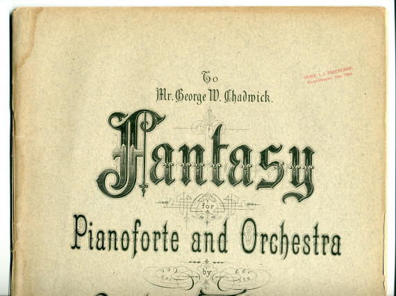 Partition de la «Fantasy for Pianoforte and Orchestra» op. 11 d'Arthur Batelle Whiting (1861-1936) – «To Mr. George W. Chadwick» (G. Schirmer, New York, 1897)
