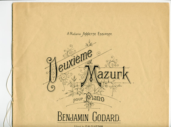 Partition de la «Deuxième Mazurk pour piano» de Benjamin Godard (J. Hamelle, Paris – dédicace «à Madame Annette Essipoff»)