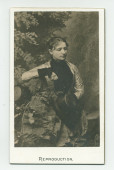 Photographie de la sœur de Paderewski, Antonina, jeune femme – reproduction sur carton réalisée par G. Thibault à Morges