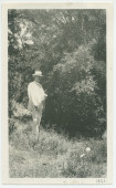 Photographie de Paderewski près de la source d'eau chaude de Merritt Springs, sur le «Rancho Santa Helena» à Paso Robles, en Californie, en 1921