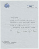 Lettre (avec enveloppe) adressée par David Victor Kelly, de la British Legation [représentation diplomatique britannique] à Berne, à «Son Excellence Monsieur Ignace Paderewski, Chalet Riond-Bosson, Morges», le 20 septembre 1940