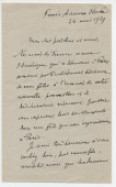 Lettre (avec enveloppe) adressée par Gabriel Hanotaux à Paderewski, à Morges, du 9 avenue Hoche à Paris le 24 mai 1929
