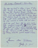 «After hearing Paderewski's Variations» – Poème manuscrit en anglais rédigé le 7 juillet 1906 par Laurence Alma-Tadema (avec saisie dactylographiée)