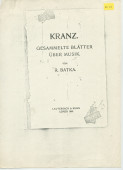 «Manru» – Chapitre 20 du livre «Kranz. Gesammelte Blätter über Musik» [sélection de papiers sur la musique] publié en 1903 chez Lauterbach & Kuhn à Leipzig par le musicologue, critique et librettiste autrichien Richard Batka