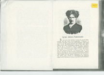 Portrait en allemand de Paderewski paru dans «Berühmte Klavierspieler der Vergangenheit und Gegenwart. Eine Sammlung von 116 Biographien und 114 Porträts» [Pianiste célèbres du passé et du présent. Une collection de 116 biographies et 114 portraits]