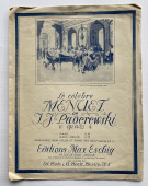 Partition du «Menuet» tiré du cahier I (antique) des «Humoresques de concert» pour piano op. 14 n° 1 de Paderewski (Ed. Bote & G. Bock, Berlin – avec en page de couverture le titre: «Le célèbre Menuet de Paderewski»)