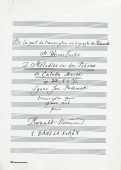 Partition manuscrite (photocopie) de la transcription pour piano par Ronald Stevenson de la mélodie n° 1 «Dans la forêt» tirée des «Douze mélodies sur des poésies de Catulle Mendès» pour voix et piano op. 22 n° 1 de Paderewski