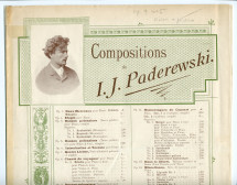 Partition de la transcription pour violon et piano par l'auteur de la «Krakowiak» en la majeur tirée des «Danses polonaises» pour piano op. 9 n° 5 de Paderewski (Ed. Bote & G. Bock, Berlin)