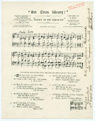 Partition de «Art Thou Weary!» de J. Barr Phayre, sur un texte grec traduit en anglais par le Rev. John Mason Neale – «In memory of his beloved mother, and dedicated to his dear sisters, A. K. and Eve Barr Phayre»