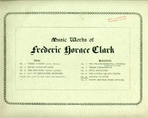 Partition de «Octavo Gavotte» op. 20 pour piano de Frederic Horace Clark (1860-1917) (Clayton F. Summy Co., Chicago, 1900) – dédicace manuscrite «To Ignace Jan Paderewski from Frederic Horace Clark, Jan 29 1900»