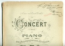 Partition (réduction de piano) du Concerto pour piano en ut mineur op. 43 d'Otto Valdemar Malling (1848-1915) – «À mon ami Ernst Dahl» (Wilhelm Hansen, Editeur, Copenhague & Leipzig, 1901 [?])