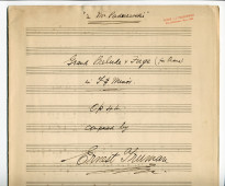 Partition manuscrite du «Grand Prelude & Fuge (for Piano) in F-sharp Minor» op. 44 d'Ernest Edwin Philip Truman (1869-1948) – dédié «à Mr. Paderewski» (Sydney)